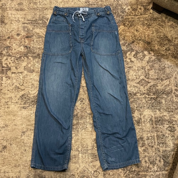We The Free Denim - We the Free Free People Cotton/Hemp Drawstring Straight Leg Cargo Pants Size XS